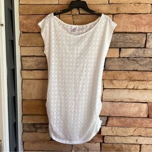 Alexa & Stella white sleeveless lightweight’s cinched cover up New Small